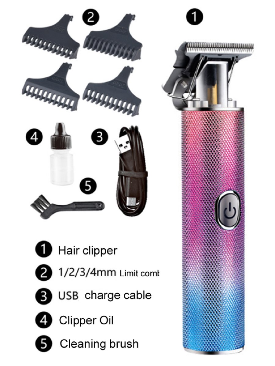 Hairdressing Cordless Professional Hair Trimmer For Men Electric Hair Clipper Rechargeable Hair Cutting Machine
1.Universal USB charging cable, charging time 60min
2.Large-capacity lithium battery, long working time 90 min
web：aliexpress.com/item/100500335…