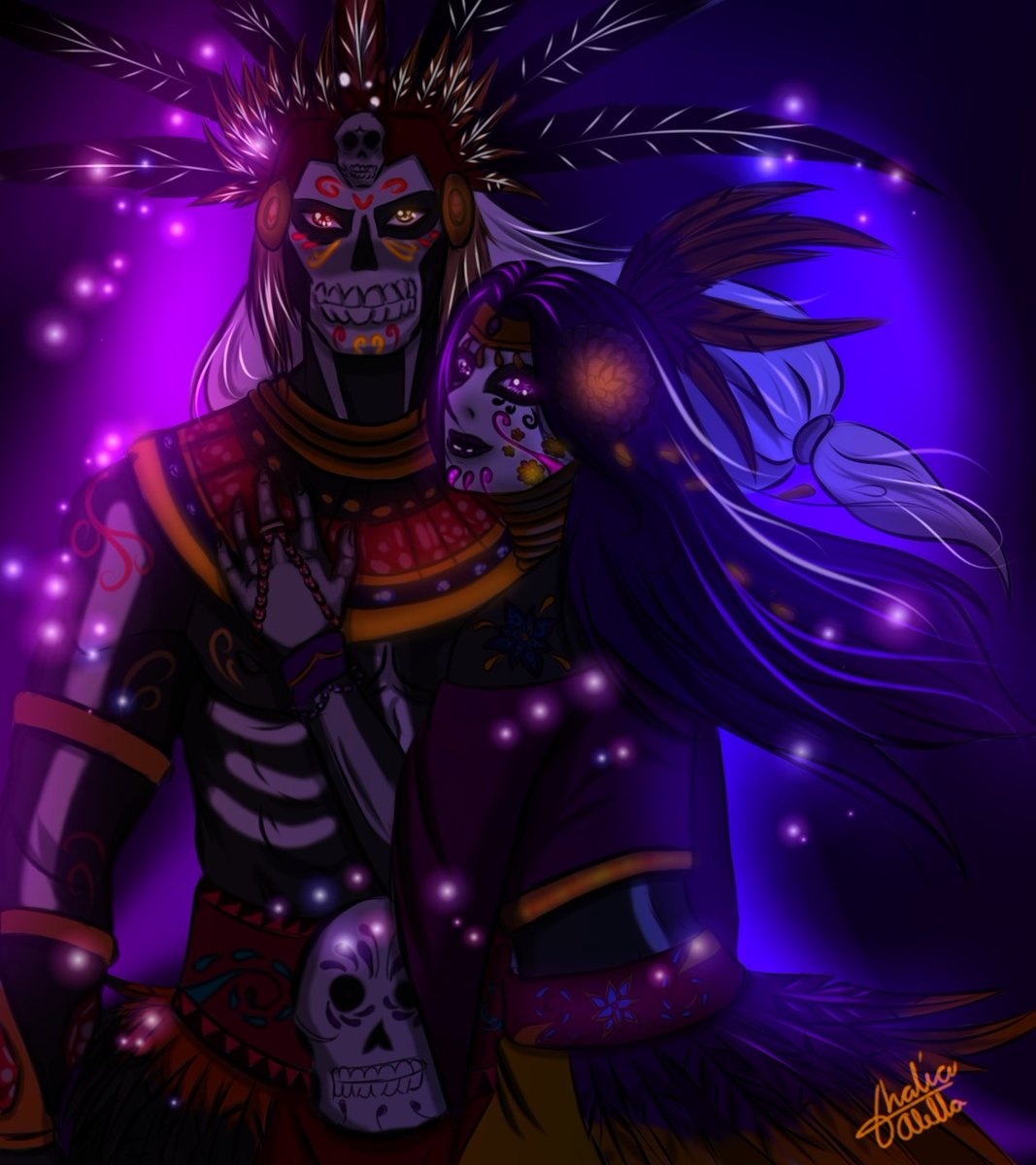 ocelotzin_t's tweet photo. Mictlantecuhtli y Mictecacihuatl, hermosa dualidad, señores del inframundo #onyxequinox #aztec #mictlantecuhtli #mictecacihatl #DiaDeMuertos https://t.co/pSATOpymEn