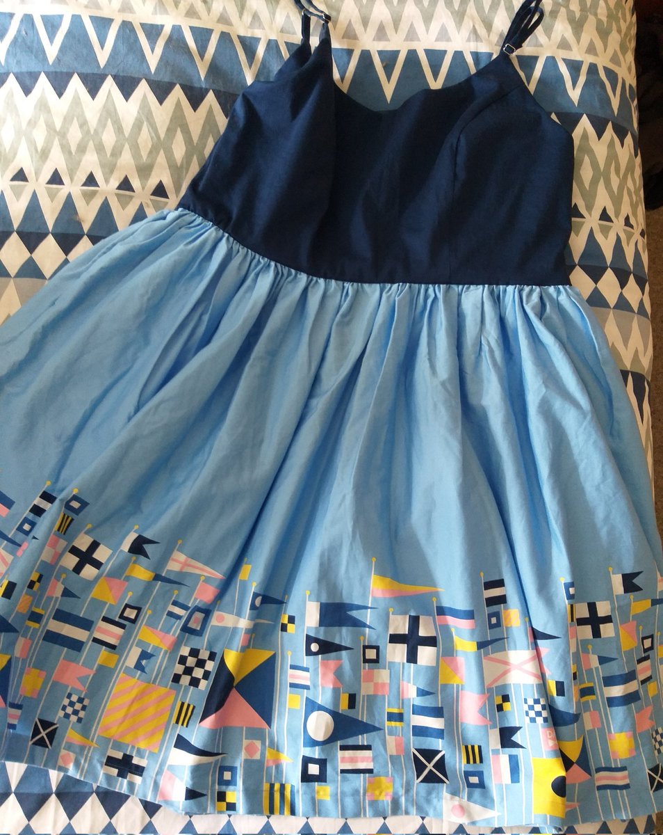 Saturday morning this was a <a href="/teampinup/">Pinup Girl Clothing</a> skirt 3 sizes to big for me. Now it's a dress made on my new sewing machine