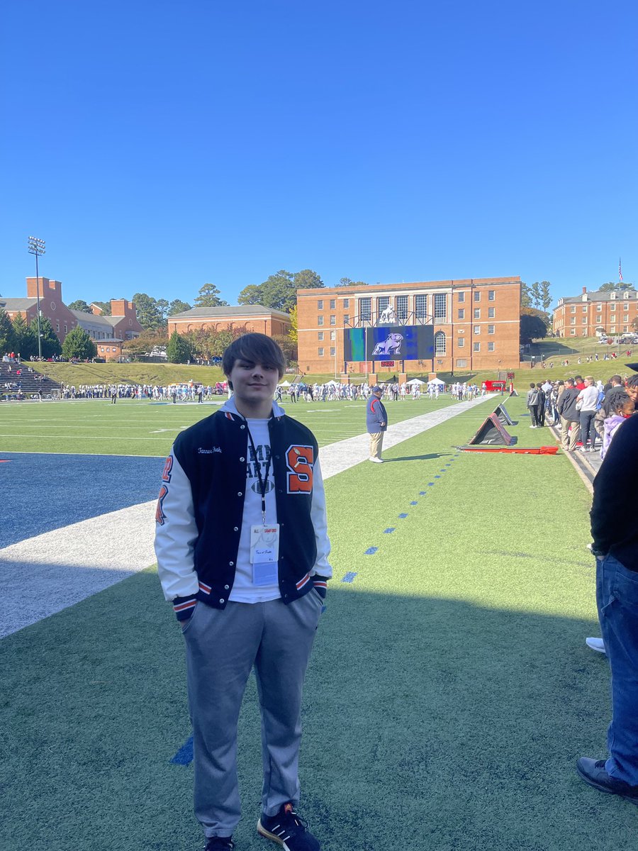 ShakeTanner's tweet photo. Had a great visit @SamfordFootball thank you for the opportunity and great game atmosphere. @NCEC_Recruiting @NatlPlaymkrsAca @CSmithScout @coachgarcia57 @HatchAttack1 https://t.co/BG8ailUsZ2