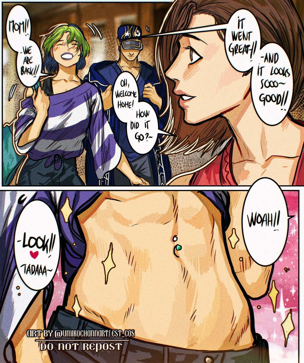 umikochannart's tweet photo. Father-daughter bonding time 🤲 #JOJOsBizzareAdventure https://t.co/cAzV5lbqHG