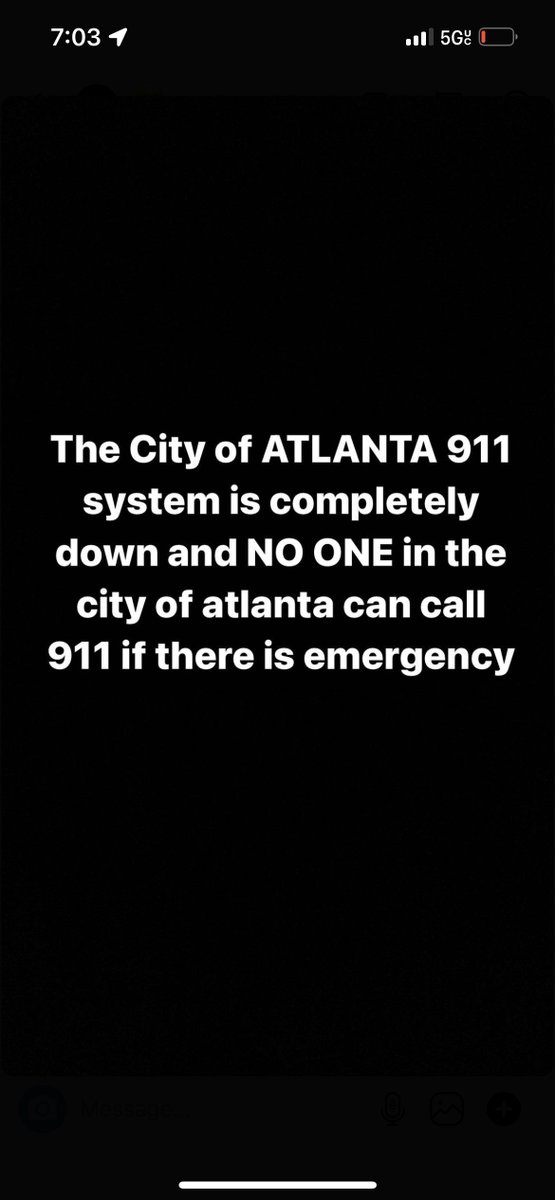 ATLUncensored's tweet photo. City of Atlanta 911 System has been down for about 3 hours now if not longer. If you call 911 right now, you will not get through, and there is no way to get medical attention or report crime at this time. Entire system is down. https://t.co/bKS9h0ofeC