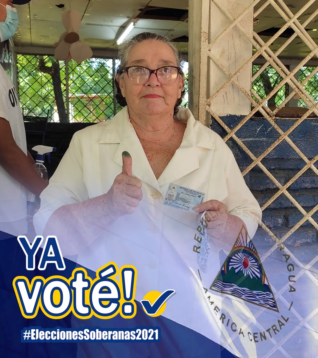 #YoVote tu votaste, #Nicaragua voto por la paz, la dignidad y la Soberanía Nacional. Tod@s juntos #UnidosEnVictorias participamos de las #EleccionesSoberanas2021 

<a href="/Atego16/">@🅰🆃🅴🅶🅾 🇳🇮</a> <a href="/RDRFSLN_/">RDRFSLN_🇳🇮❤🖤</a> <a href="/xarfyc/">🫰🏼 FYC - Una pajarita más 🇳🇮</a>