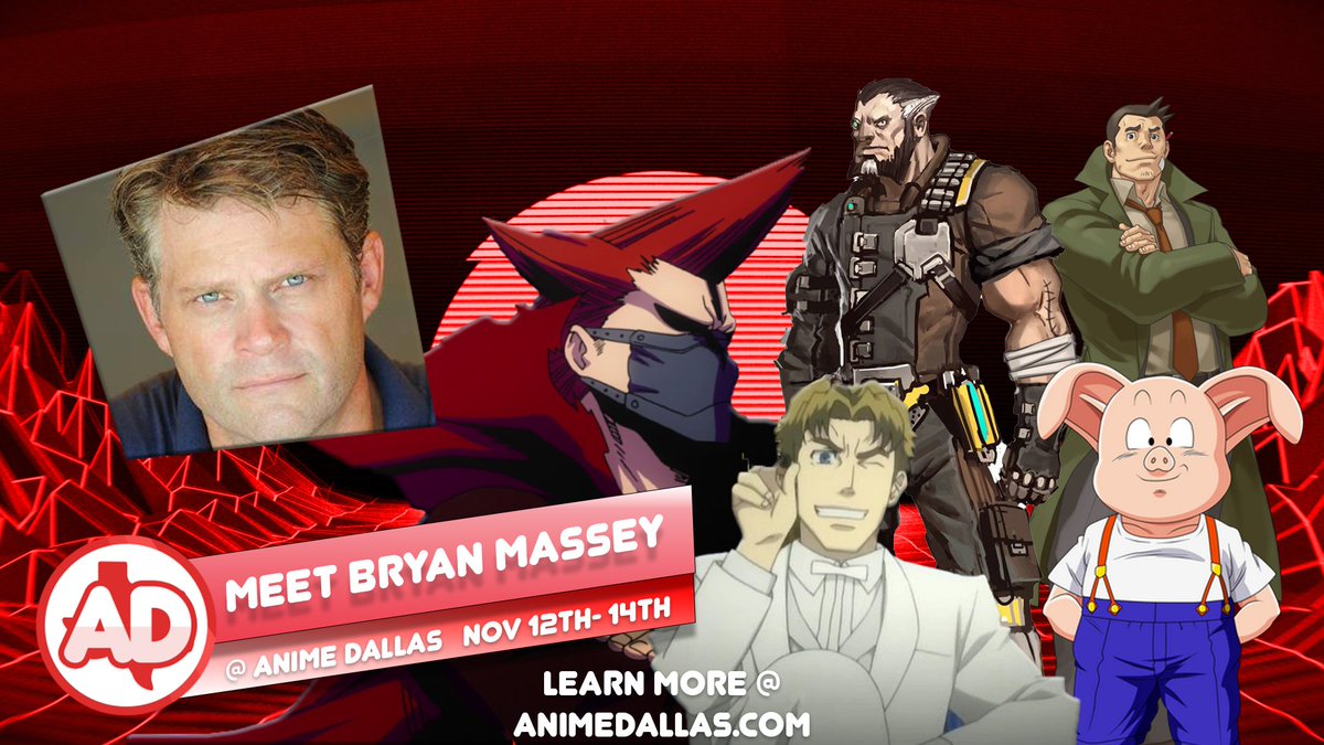AnimeDallasCon's tweet photo. To make it official, we will have @MisterMassey with us as an #AnimeDallas guest this coming weekend! Bryan has worked in pretty much every medium in the entertainment field, with roles in many popular #anime. Come meet him on Friday! For more:
https://t.co/e8adT5qkKR https://t.co/QmVHY2bAUx