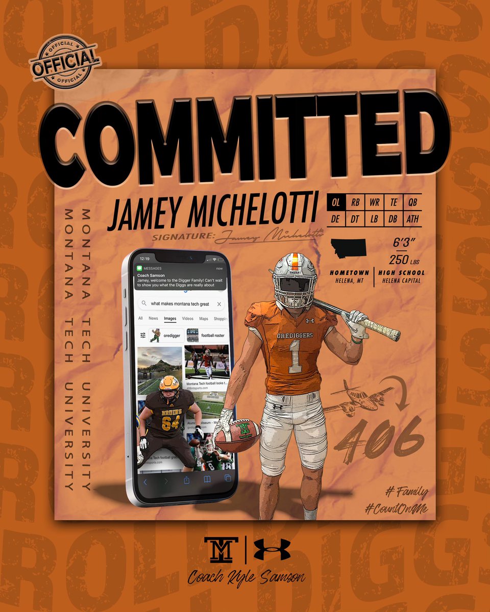 I am very excited to announce my commitment to Montana Tech to continue my academic and football career! Thank you for this amazing opportunity <a href="/CoachKyleSamson/">Kyle Samson</a> @coachdthatcher <a href="/MonTechFootball/">Montana Tech Football</a> #Family #CountOnMe