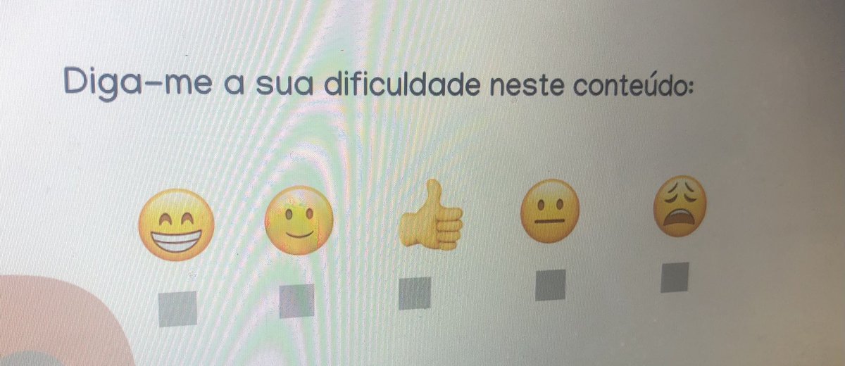 Suck it, Likert! These options on my 10yo daughter’s form violate a number of survey design guidelines, but I love the attempt. Particularly revealing to me is her choice of “👍” as the neutral option. (Question reads: “Tell me how difficult this content is”)