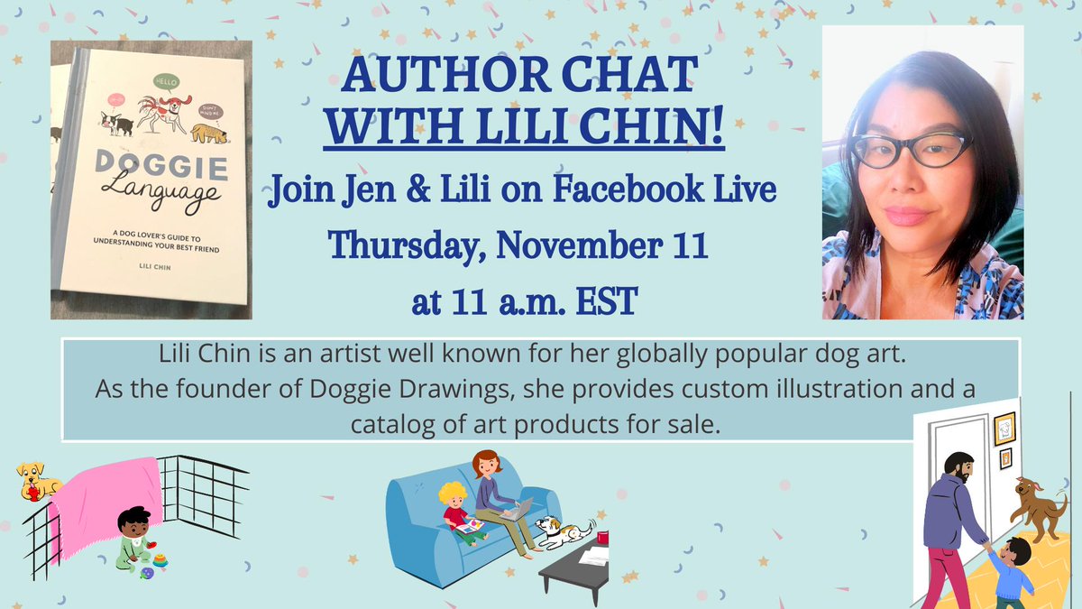 FamilypawsLLC's tweet photo. We can't wait to chat with the author of one of our favorite books, @lilita_yaya ! Join us & Lili on our FB page for the live chat on Nov. 11 at 11 a.m. EST
πΆWe love "Doggie Language" by Lili Chin!! πΎ#doggielanguagebook #dogaware https://t.co/trd0unXto7