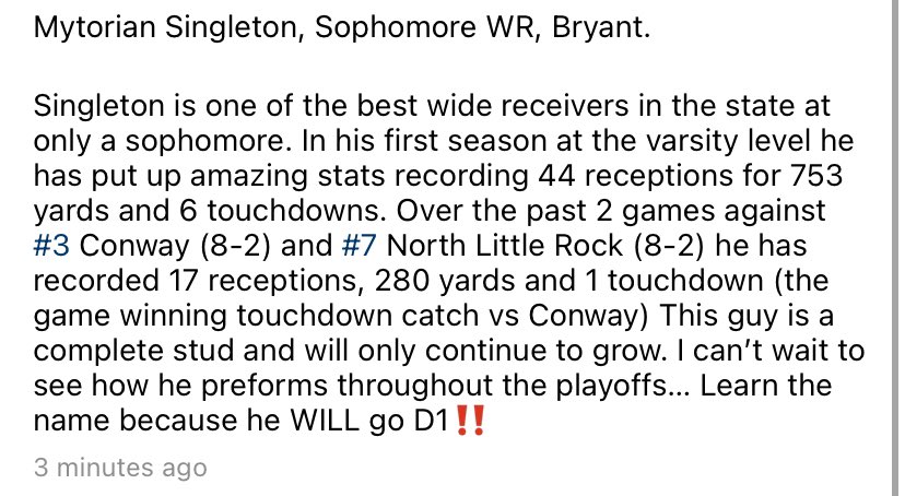 <a href="/BHornetAthletes/">Bryant Hornets</a> <a href="/arelite7v7/">Arkansas Elite 100 7v7</a> <a href="/CoachJones08/">Julian Jones</a> @Hornet_TD_Club <a href="/EarlGill10/">Earl Gill</a> <a href="/JaidTaylorLive/">HONCHO 🏁</a>