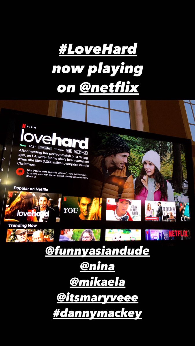 BrettGursky's tweet photo. #LoveHard now playing on @netflix 🎥
#jimmyoyang @ninadobrev #mikaelahoover @itsmaryveee #dannymackey https://t.co/ldnGhekKHD