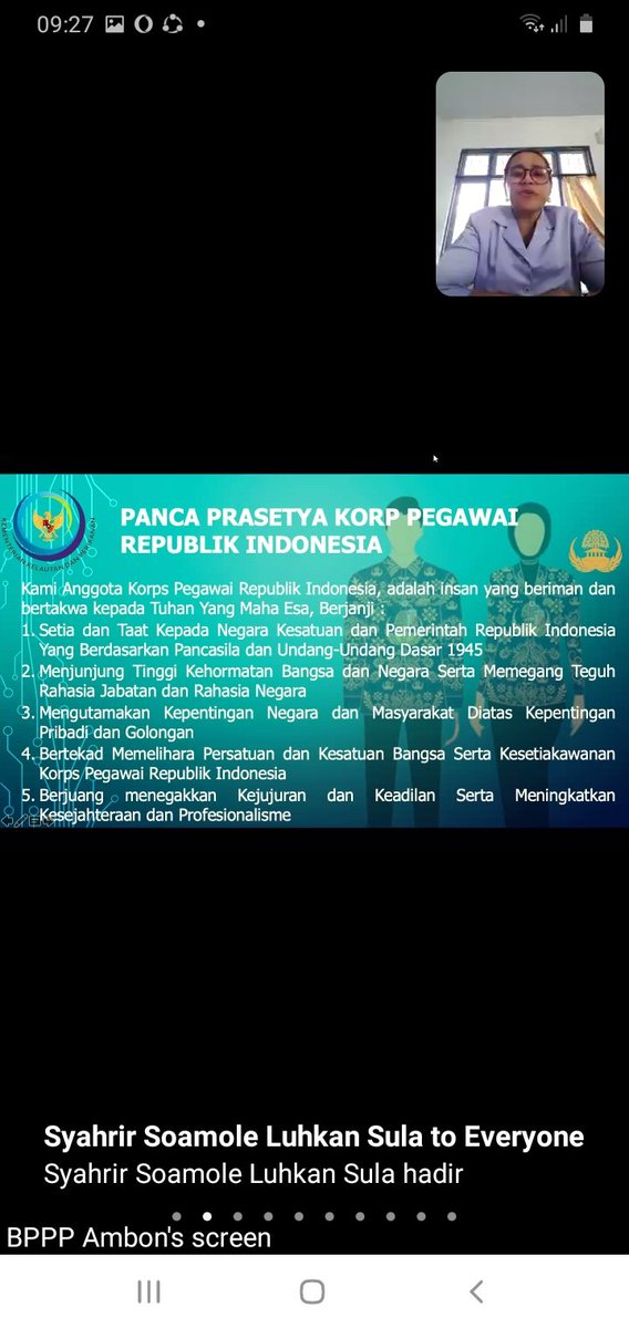 SLatu14's tweet photo. Senin (08/11/21)
Syaprudin Latuconsina
Luhkan Kab.Maluku Tengah
Mengikuti Apel Pagi 
Lingkup Satminkal Bp3 Ambon.
#GiatluhkanSatminkalAmbon 
#luhkanKabMalukuTengah
#luhlapor @brsdm_kp 
@puslatluhkp @kkpgoid https://t.co/DsNAZVysau