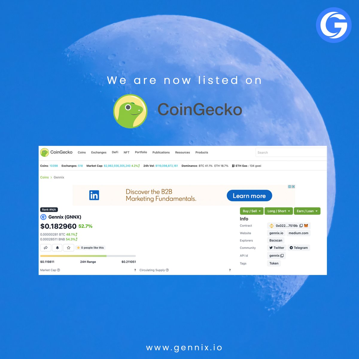 We are now listed on <a href="/coingecko/">CoinGecko</a>

coingecko.com/en/coins/gennix

#Gennix #GennixDeFi #Lending #Borrowing #cryptocurrency #Crypto #blockchain #coingecko