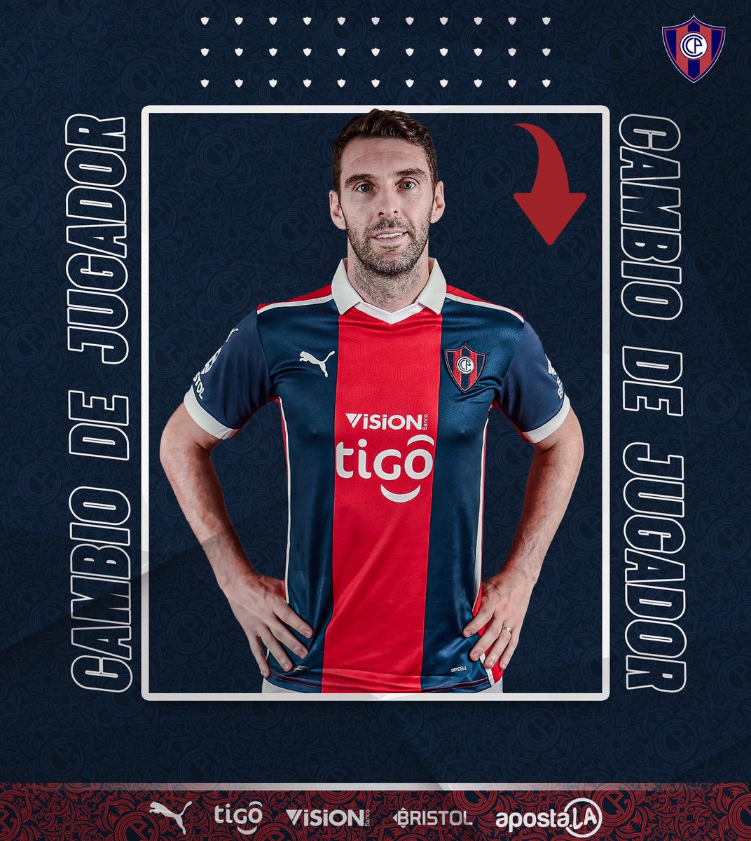 CCP1912oficial's tweet photo. Segundo cambio en el Ciclón 🌪

🔼 Robert Morales 
🔽 Mauro Boselli 

#CerroPorteño 2 - 0 #SolDeAmérica

⏱: 27’ ST

#JuegaElMásPopular
#LaPasiónDelPueblo 🔵🔴
#CCPSOL https://t.co/qceh5m5L9V