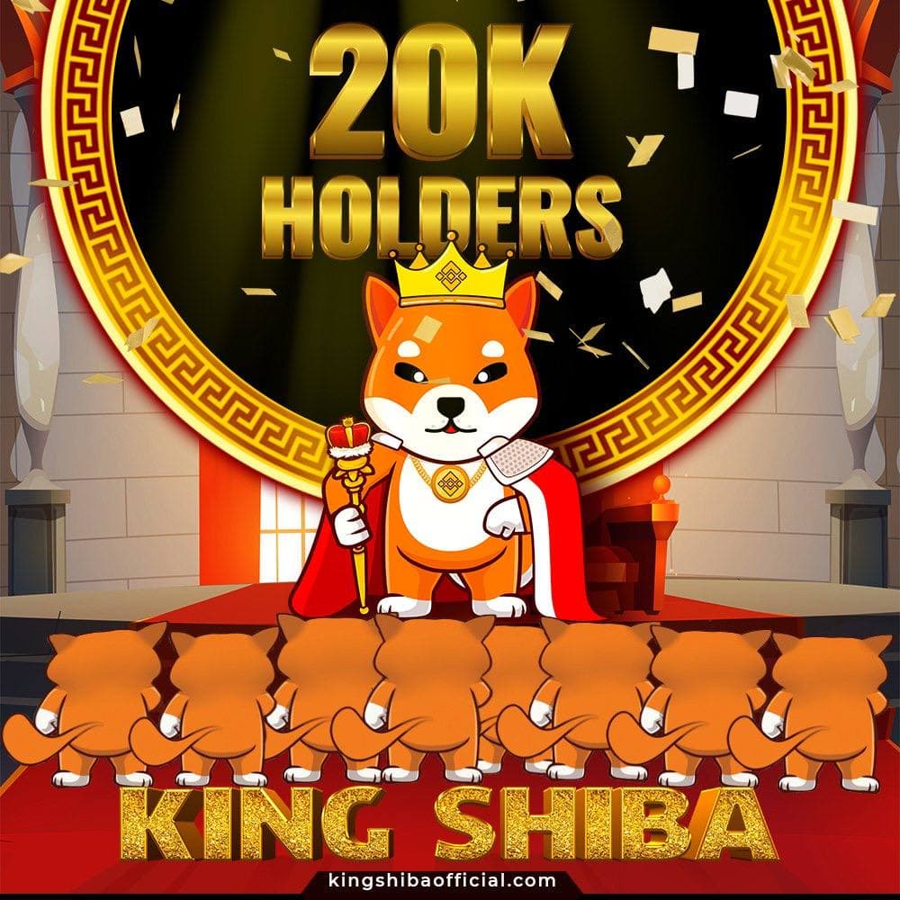 KingShibaBSC's tweet photo. $KINGSHIB HAS REACHED 20K HOLDERS!
To celebrate we are giving away 20k King Shiba tokens ($2000) to one lucky winner.
How to enter?
Join: https://t.co/nUSfagBAkH
Follow us on twitter
Like + RT + Comment 
Buy $1 worth of King Shiba

#Shib #Shiba #shibainu #ShibaSwap #shibafloki https://t.co/QaG6KrpCAC