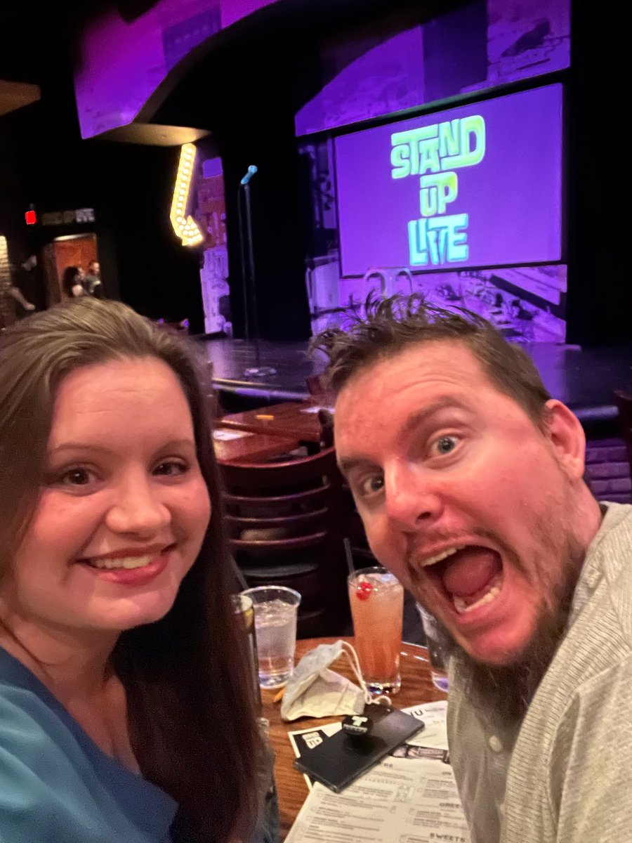First date night in ages without kiddos! Pumped up to see <a href="/NEMRCOMEDY/">NEMR</a>.  #parentdate