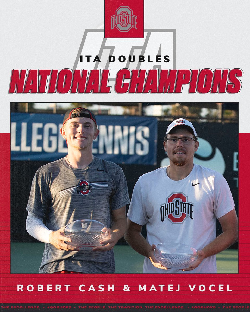 OhioStateMTEN's tweet photo. What a fall for Matej Vocel and Robert Cash
🏆 ITA All-American Champion
🏆 ITA Fall National Champion
🌰 14-0 record
🌰 6 wins over ranked opponents
#GoBucks https://t.co/p2WnQQjO2d