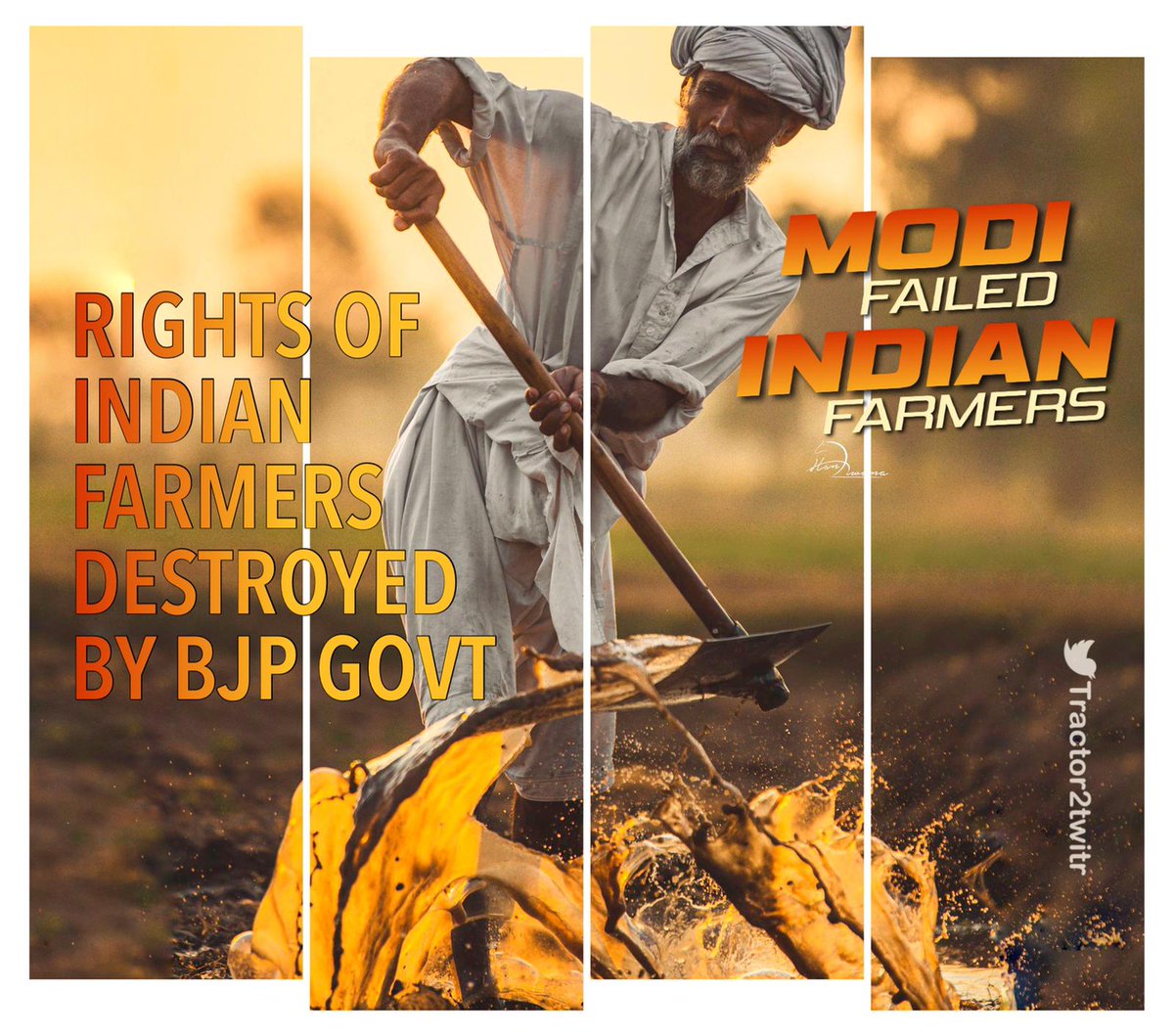 rajmorcha's tweet photo. GOI implemented three agricultural trade laws during COVID,without discussing these with Farmers unions.If Corporates get hold of the agricultural market,every family will have to pay twice the amount of money for food.

 #ModiFailedIndianFarmers https://t.co/hW5TNvsHPO