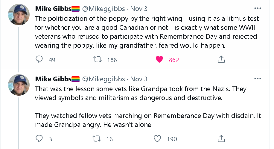 photowarrior's tweet photo. militarism symbols = dangerous, destructive
#Nazi101 #RemembranceDay 
#PoppyWars manufactured by racists guised as allies of veterans [eg: 🇺🇸insurrectionists] tarnish a poppy intended to respect the dead, weaponized by racists as a tool of hate to divide 🇨🇦people &amp; #cdnpoli https://t.co/opOT9XHd8S