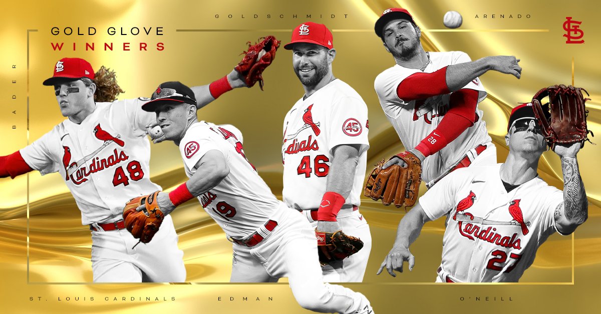 Cardinals's tweet image. 𝙁𝙄𝙑𝙀! A new MLB record!

Vote #STLCards now for the Platinum Glove 👉 rawlings.com