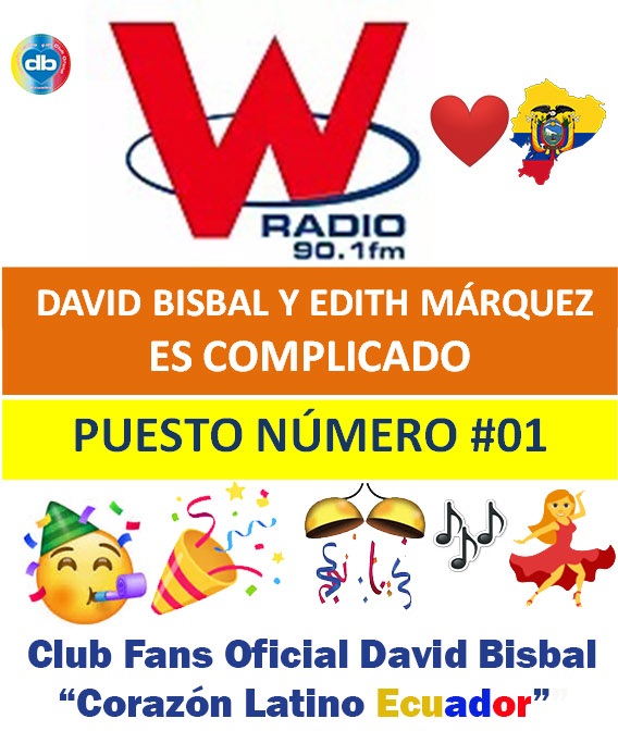 bisbalfanclubec's tweet photo. 👉#EsComplicado🎶 de @davidbisbal y @EdithMarquezL es número 1⃣🥇 en los #WHits de @WRadioec!!! 🥳🎉🎊🙌🎆
Vídeo gracias a @carlotita23 😉👍
@UniversalMusicE @PaolaCristinaDZ 
Club Fans Oficial David Bisbal "Corazón Latino Ecuador".❤️🇪🇨 https://t.co/XrZzzRjmy7