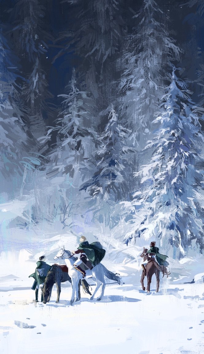 multiple boys snow tree nature forest horse 2boys  illustration images
