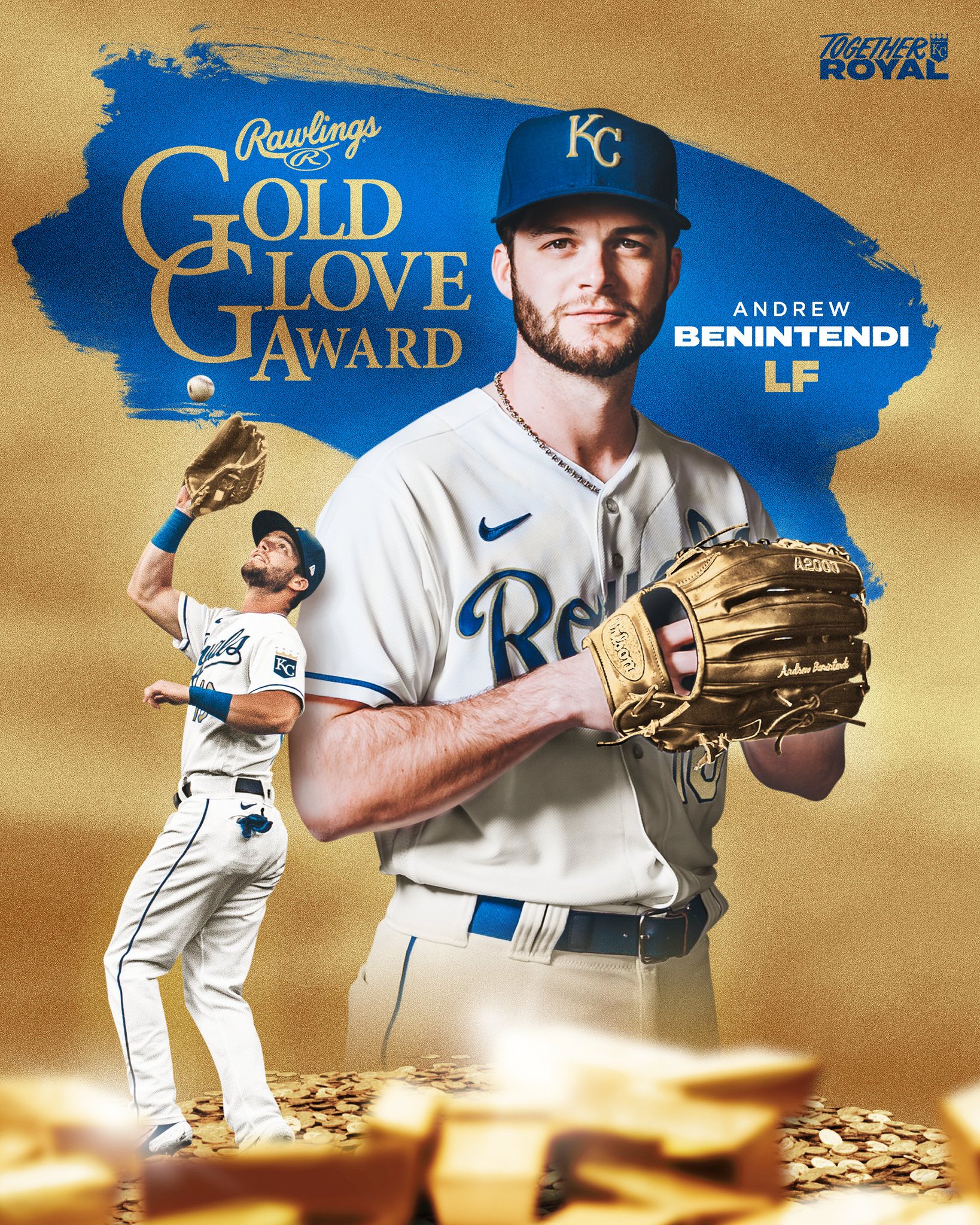 Kansas City Royals on X: A gold standard in LF. Andrew Benintendi brings  home his first Gold Glove Award!  / X