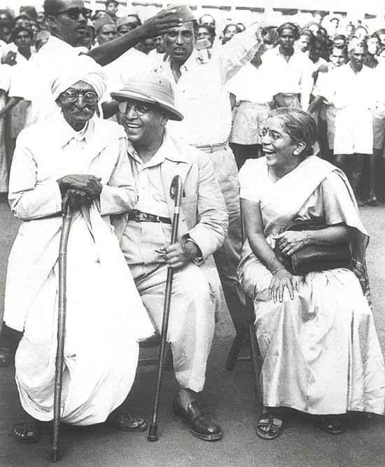 Navayan's tweet photo. Life is not always serious. A fun moment.  S.K.Bole sat on the lap of Dr B.R.Ambedkar. The pic was taken at a Function in Bombay in 1951. https://t.co/Bwj5w2SW0J