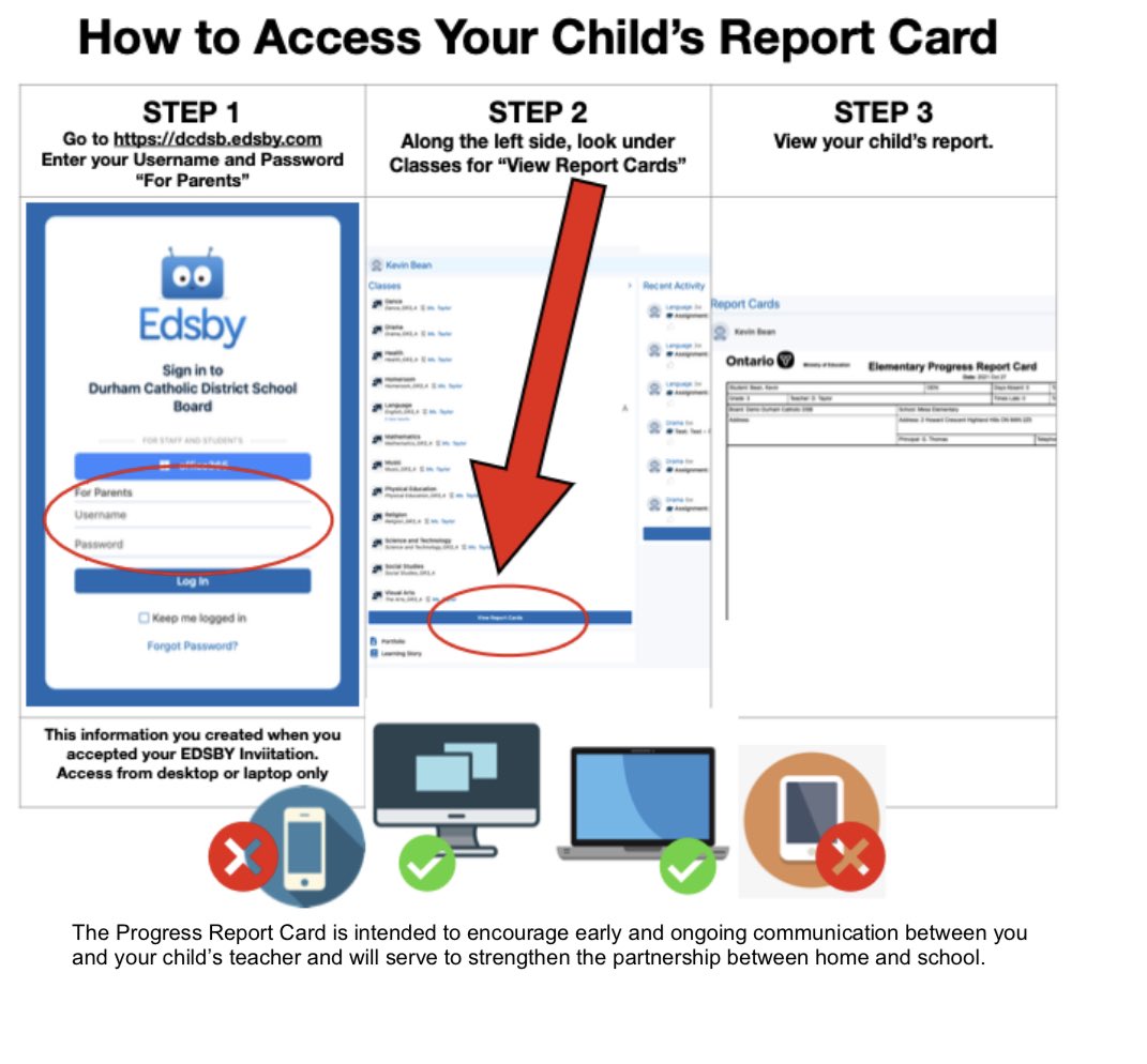 DCDSBVirtualK_8's tweet photo. All Progress Report Cards from k-8 will be published on Edsby tomorrow afternoon. All parents/guardians should follow these simple steps after 330 pm tomorrow to view the progress report. @Edsby DCDSBExcellence #CommunicationOfLearning https://t.co/iZAD83E8Xq