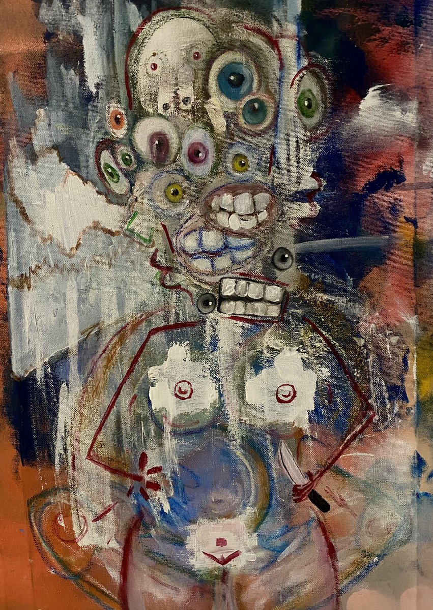 “cognitive dissonance” 
 Acrylic on canvas 
 24x18in