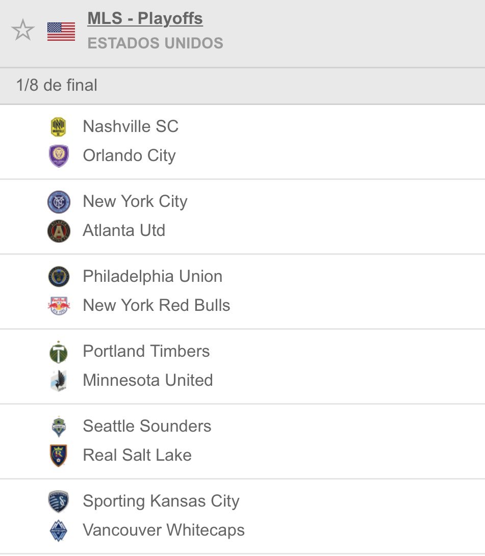 XaviSol_'s tweet photo. #MLS 🇺🇸
New England Revolution y Colorado Rapids avanzan directo a semifinales de conferencia.
📈Los otros 12 se medirán en un duelo directo (un solo partido en casa del mejor clasificado)
Solo quedarán 8 equipos con vida,
4 por conferencia / #PlayoffsMLS https://t.co/UwqqL5g5Dm