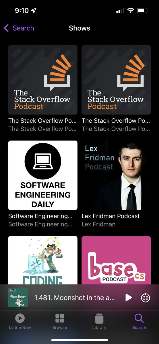 RayFMorris's tweet photo. @benpopper @StackOverflow @cassidoo @ceeoreo_ Now this is indeed interesting! Thanks for your reply. Because of it, I dug deeper. It appears I am seeing two Stack Overflow shows when I search for the show. One stopped updating on 7/20/21. The other is current. Maybe it is just me. 🤷🏻‍♂️ https://t.co/SZt7ExJOAu