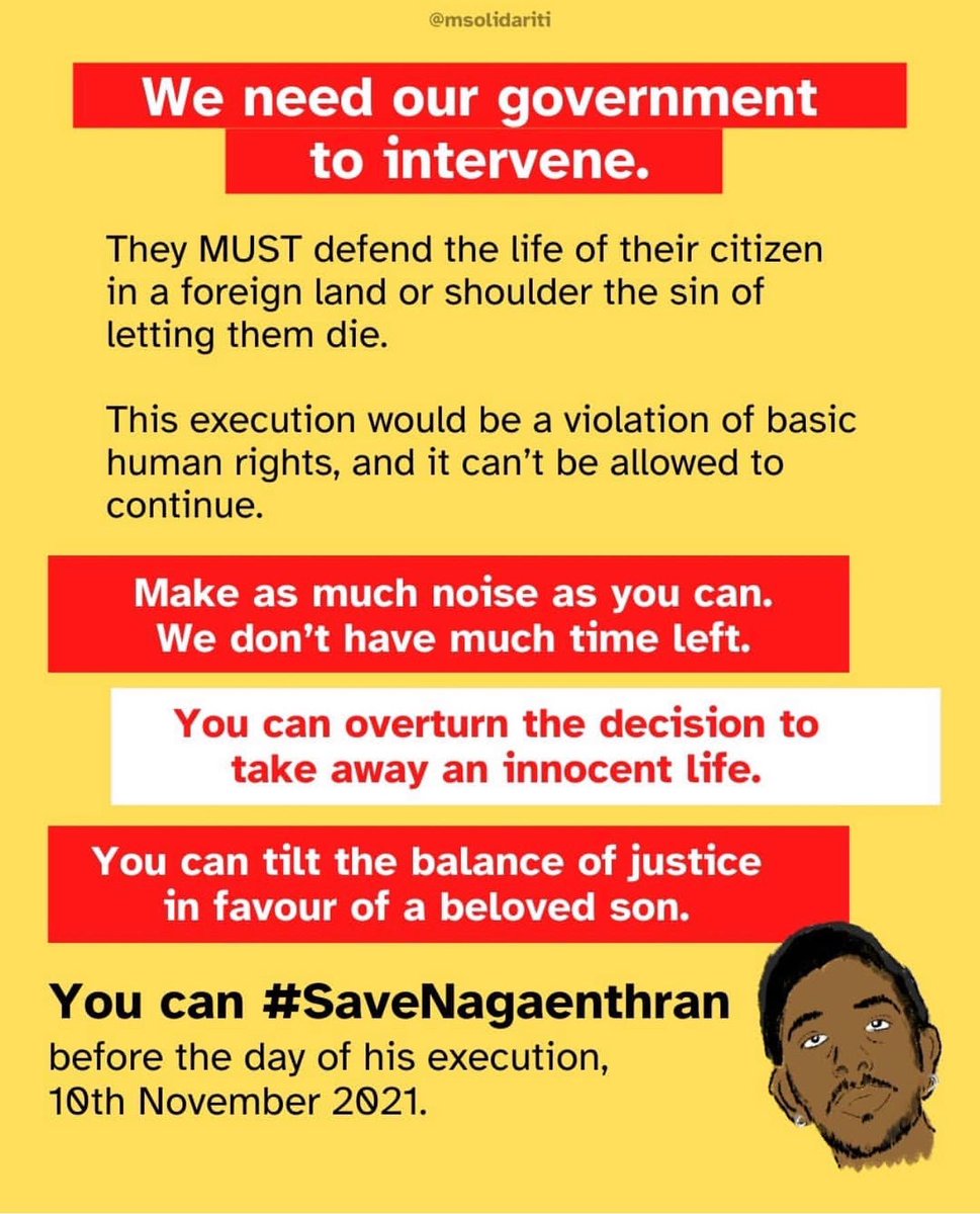 Enough about #KarenDior. She is taking up too much space in the Twitterverse. In the meantime time is running out for Nagaenthran. He will hang Nov 10. Save him. You can’t save Karen. And why would you want to. Graphics by <a href="/MSolidariti/">MISI: Solidariti</a> #SaveNagaenthran 

change.org/p/pardon-the-d…