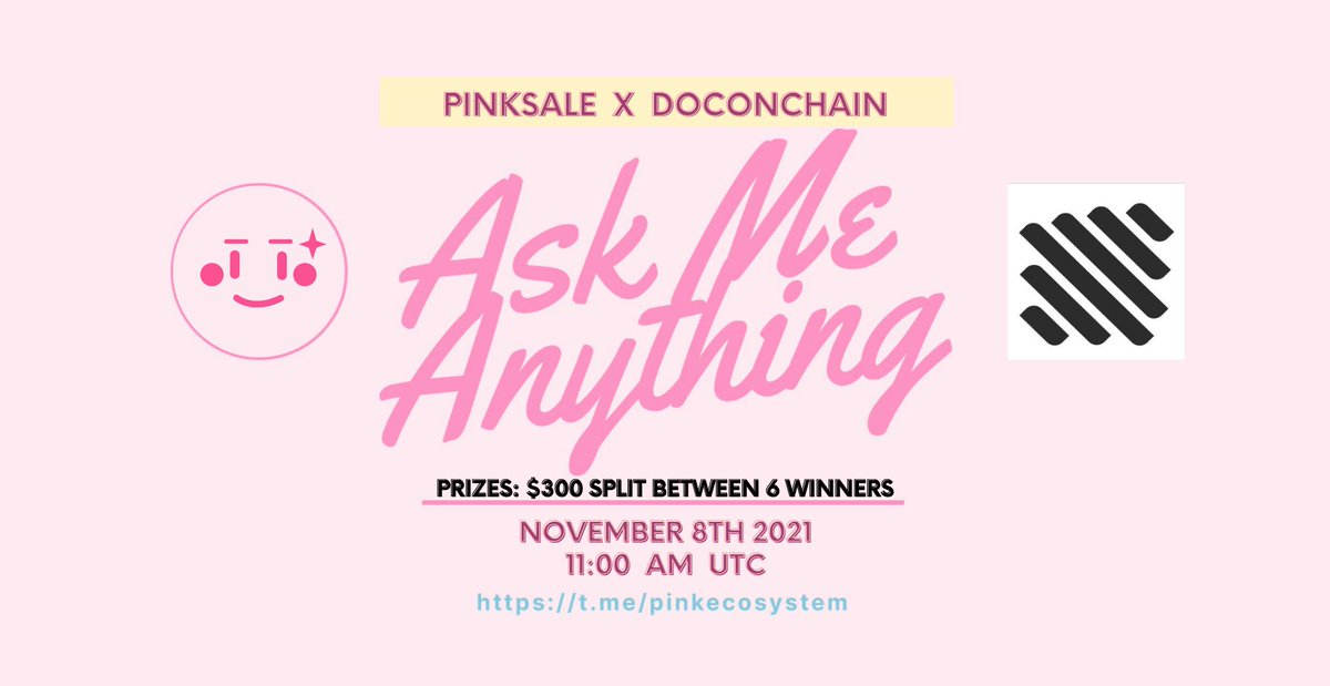 pinkecosystem's tweet photo. 🔥 Upcoming DoconChain AMA!
✅ Event: DoconChain voice AMA
✅ Where: https://t.co/huKyZIEQ9H
✅ When: 8th November 11:00AM UTC
✅ Prize: $300 split between 6 winners
👉 TG: https://t.co/S2eRlJAb1k
👉 Web: https://t.co/xHFapu6IFn
#Presales #IDO #DoconChain https://t.co/tpHLL7XwTL