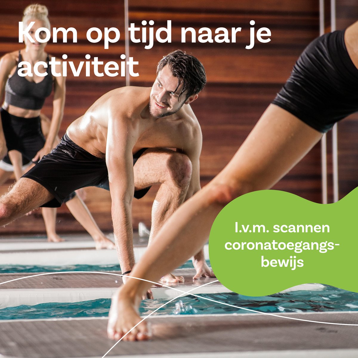 Kom je vandaag banenzwemmen, meedoen aan een aquasportactiviteit of heeft je kind zwemles? 🏊‍♀️ Kom dan op tijd naar het zwembad. 💦 Het controleren van de coronatoegangsbewijzen neemt wat tijd in beslag, dus als je op tijd komt, kunnen de lessen op de geplande tijden beginnen. ⏱