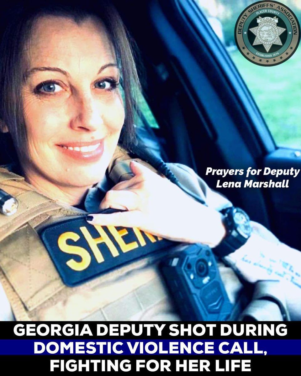 Ann_Carrizales's tweet image. Jackson County Georgia Deputy Lena Marshall was shot while responding to a domestic disturbance call Friday evening.  The suspect was shot/killed in return.  Deputy Marshall remains in critical condition at this time. Please pray for this Hero