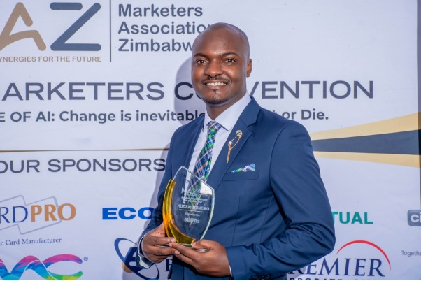MarketersZim's tweet photo. 1.#MCM.. We are crushing on Kudzai Munemo. Kudzai  is the @econetzimbabwe Corporate Brand Manager. He has over 9 years of industry experience. Kudzai scooped the  Brand Manager of the Year 2021, award at the just ended MAZ Exceptional Marketing Awards. Congratulations Kudzai. https://t.co/zsq2u7eRfH