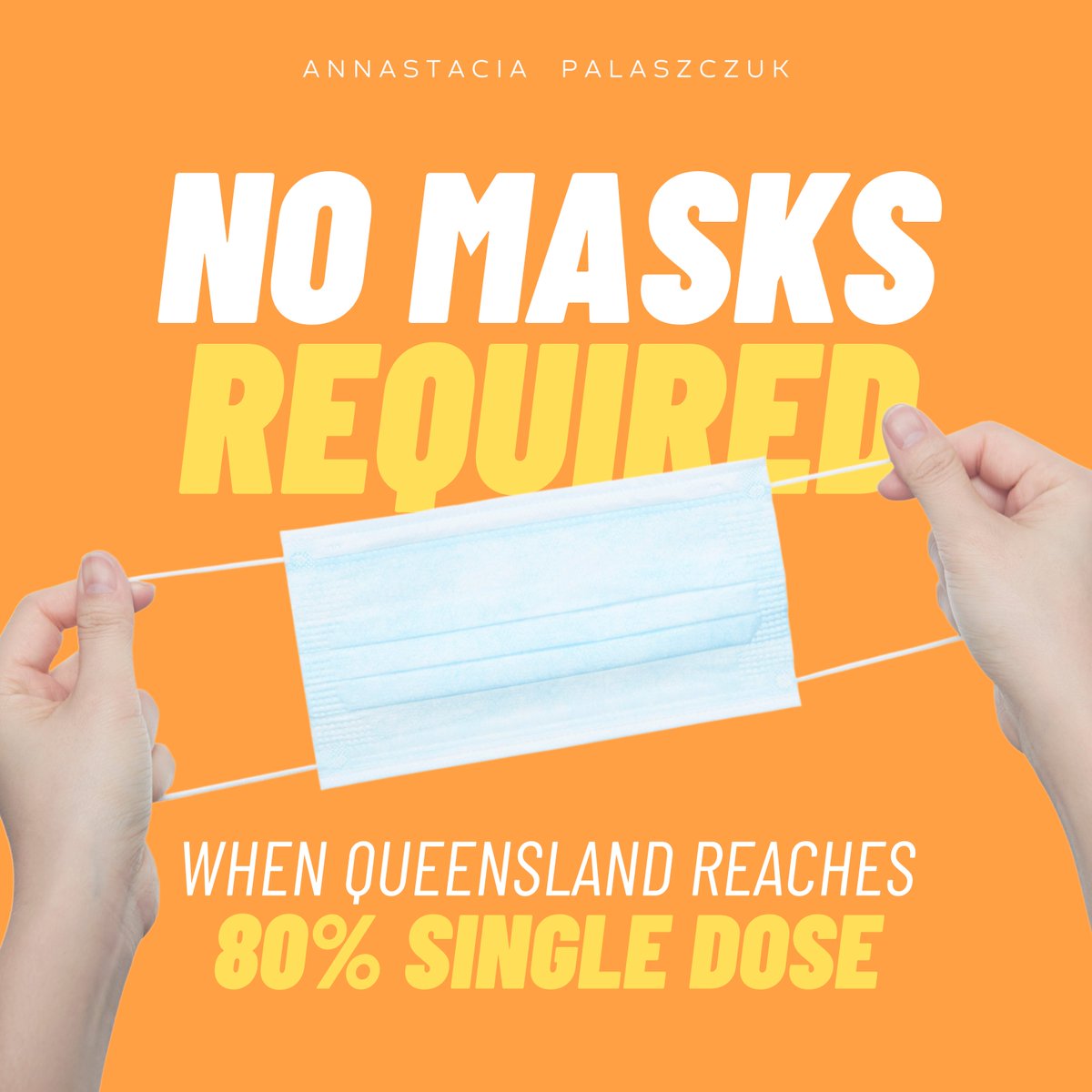 BREAKING: Masks will no longer be required when 80% of eligible Queenslanders have received at least one dose of a COVID-19 vaccine 😷😁

That means no masks indoors including schools, cafés, pubs, clubs, hairdressers and workplaces.