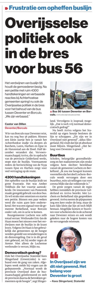 Goeie actie van @GLOverijssel @KeesSlingerland : behoud ons openbaar vervoer! #duurzamemobiliteit #bereikbaarheid #deventer