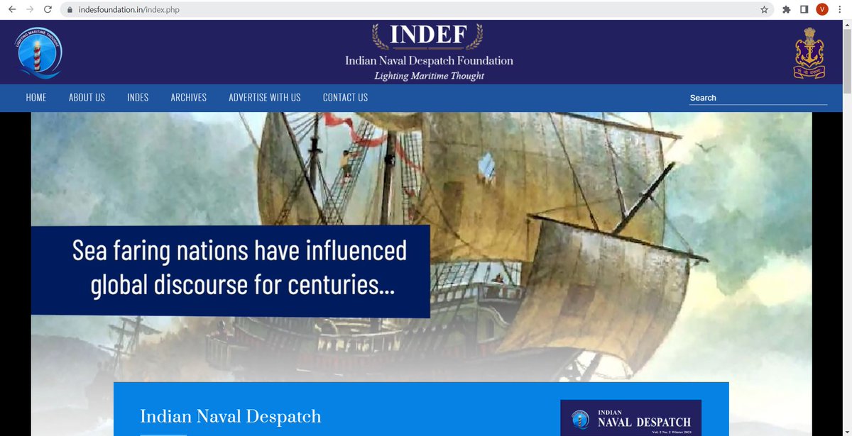 indiannavy's tweet photo. #INDEF is a powerful medium for encouraging robust discussions on maritime domain for #India as well as our partners from friendly foreign countries (2/2).

#LightingMaritimeThought
#IndianNavalDespatchFoundation
#NavalWarCollege

More on #INDEF ⬇️
https://t.co/KyNqz0hm2p https://t.co/Bda8jwVRcq