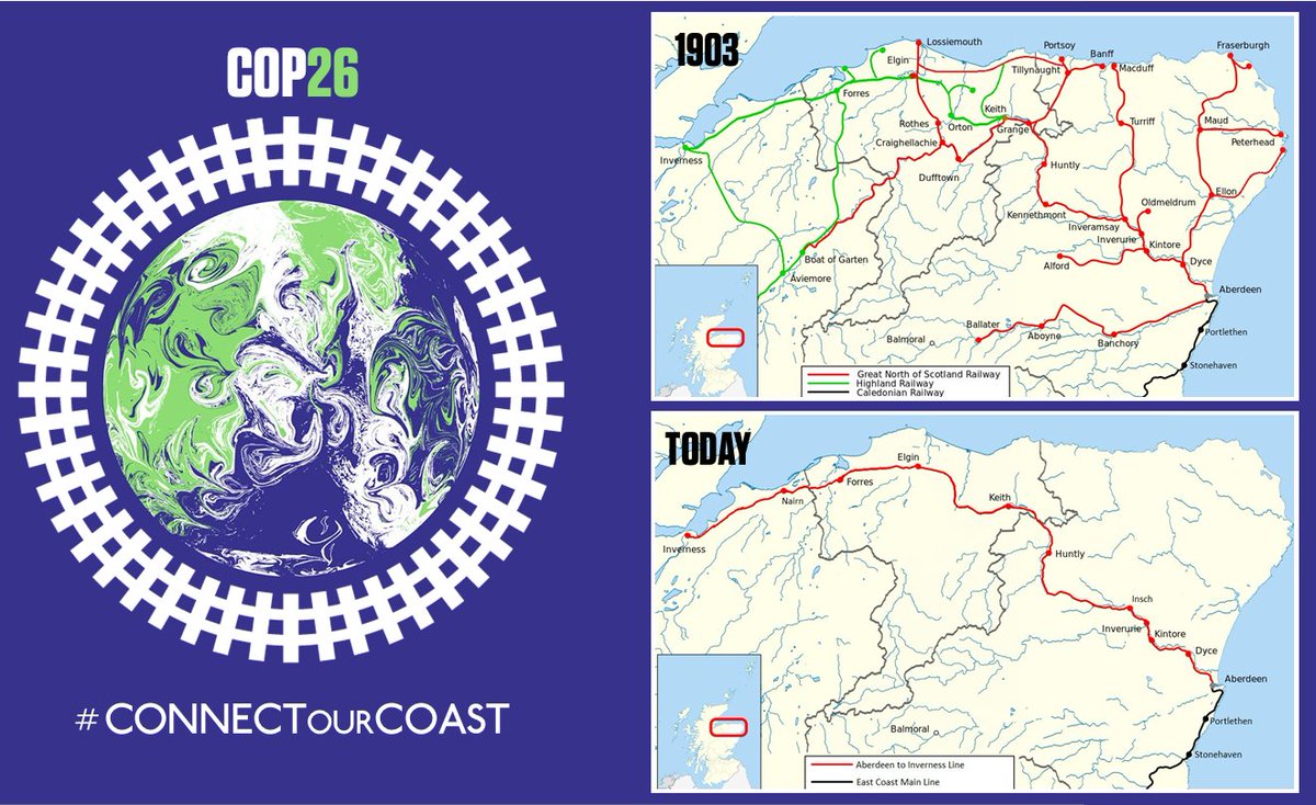 CNERail's tweet photo. Looking back at what once was gives us insight into what is possible. The cuts of the 1960s and 70s devastated rail in the North East. We can have reliable, sustainable travel here again, beginning with Fraserburgh and Peterhead. #ConnectOurCoast https://t.co/2bnhHFHvNC