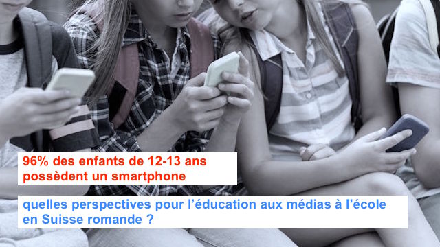 96% des enfants de 12-13 ans possèdent un smartphone (utilisé 3 heures par jour, 5 le week-end). Quelles perspectives pour l’éducation aux médias à l’école en Suisse romande dans le contexte du Plan en faveur de l’éducation numérique? educationauxmedias.ch/education-aux-… #per #ciip #ednum