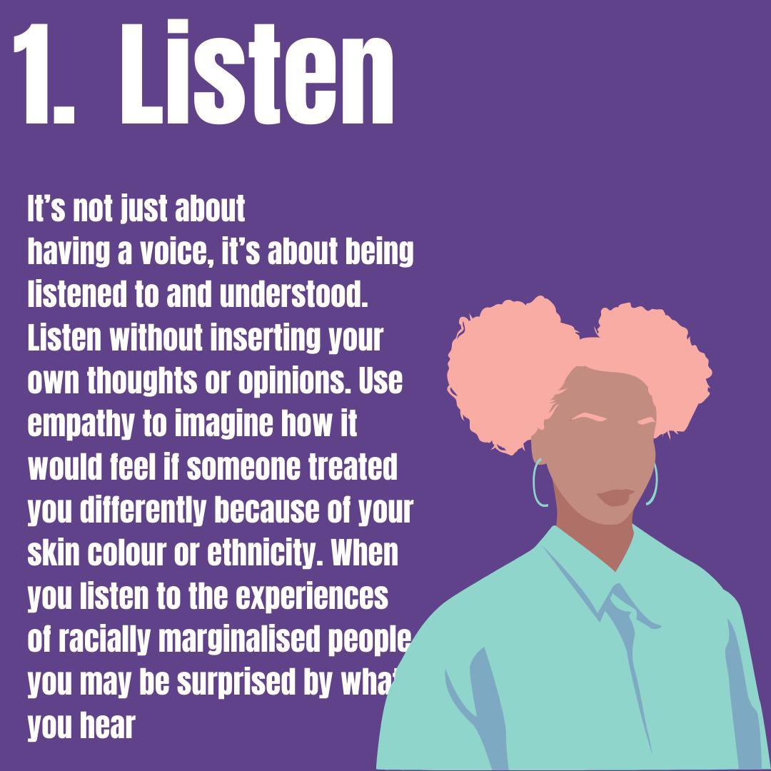 If you want to understand how to be a better ally then check out this guidance created by the #studentcommission #italladdsup

See the full post on our Instagram @LeadersUnlocked
1/3 #Listen 👂