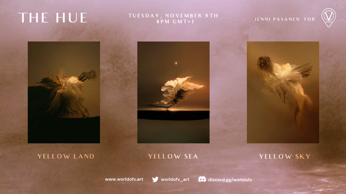 ⏰Giveaway time⏰

2nd curated drop on WoV is closing in. We can give away 2x YELLOW SKY!

♥️ Like this tweet
🔃 Retweet
🖱️ Follow <a href="/PasanenJenni/">Jenni Pasanen</a>, <a href="/worldofv_art/">World Of V | Green NFT Marketplace</a> and <a href="/myVeChain/">Maik Vet</a> 

This will run until after the drop, November 9th 8PM GMT+1
More info: myvechain.com/post/the-hue-b…