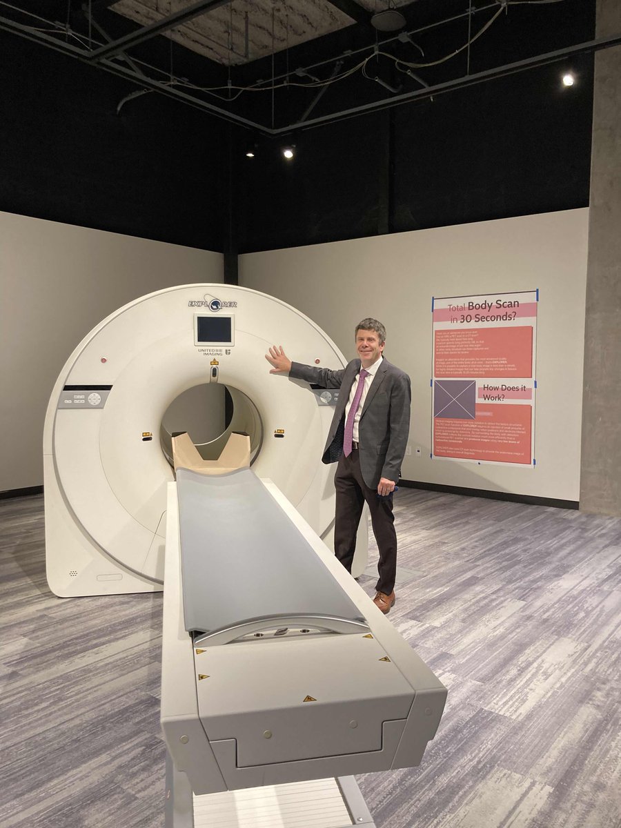 The uEXPLORER total-body PET scanner mockup is now installed at the soon to open Museum of Science and Curiosity in Sacramento. Thanks George Burkett and all the team for making it happen! @SMUD_MOSAC @UCDRadiology @UCDavisBME @TotalBodyPET @UnitedImagingHC @ucdavis