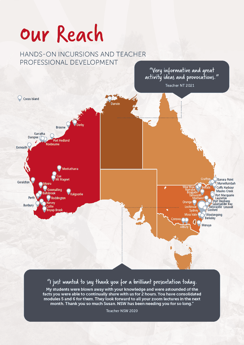 EarthScienceWA's tweet image. We are delighted to release our 2020/21 Annual Report today - ausearthed.com.au/wp-content/upl…. Thank you to our supporters, volunteer Board, staff and, of course, the wonderful students and teachers we work with across WA, NSW and the NT.