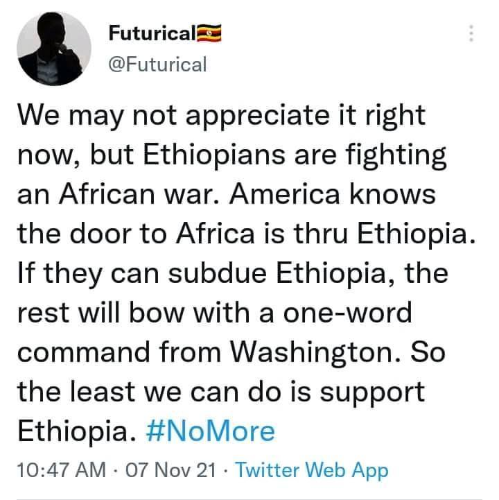 kassrah's tweet photo. Thanks To African to feel the WOUND - Where Ethiopia is at.

Falks believe it or not Ethiopia has an issue meaning how Africans exactly meant to be.

The Africans face the worest war by WESTERN thru Ethiopia.Period !
It is WAR on Africa! https://t.co/0mRfQdvPBx