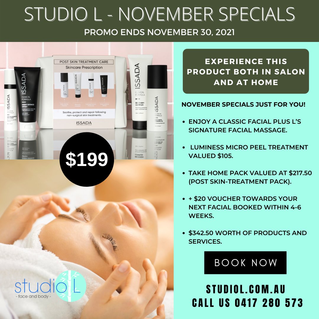 StudioLfaceandb's tweet photo. Studio L Specials You Don't Want to Miss! Experience this product both in salon and at home, All this for just $199 - https://t.co/qePEmDh2lS https://t.co/kjKuo2nw5A