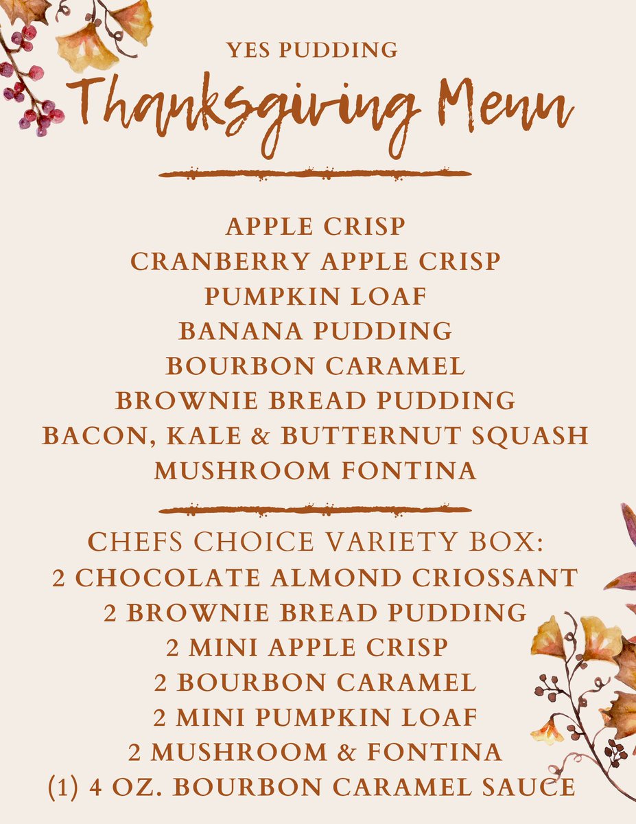 YesPudding's tweet image. You can now place orders for Thanksgiving! yes-pudding.weeblysite.com/thanksgiving-p…