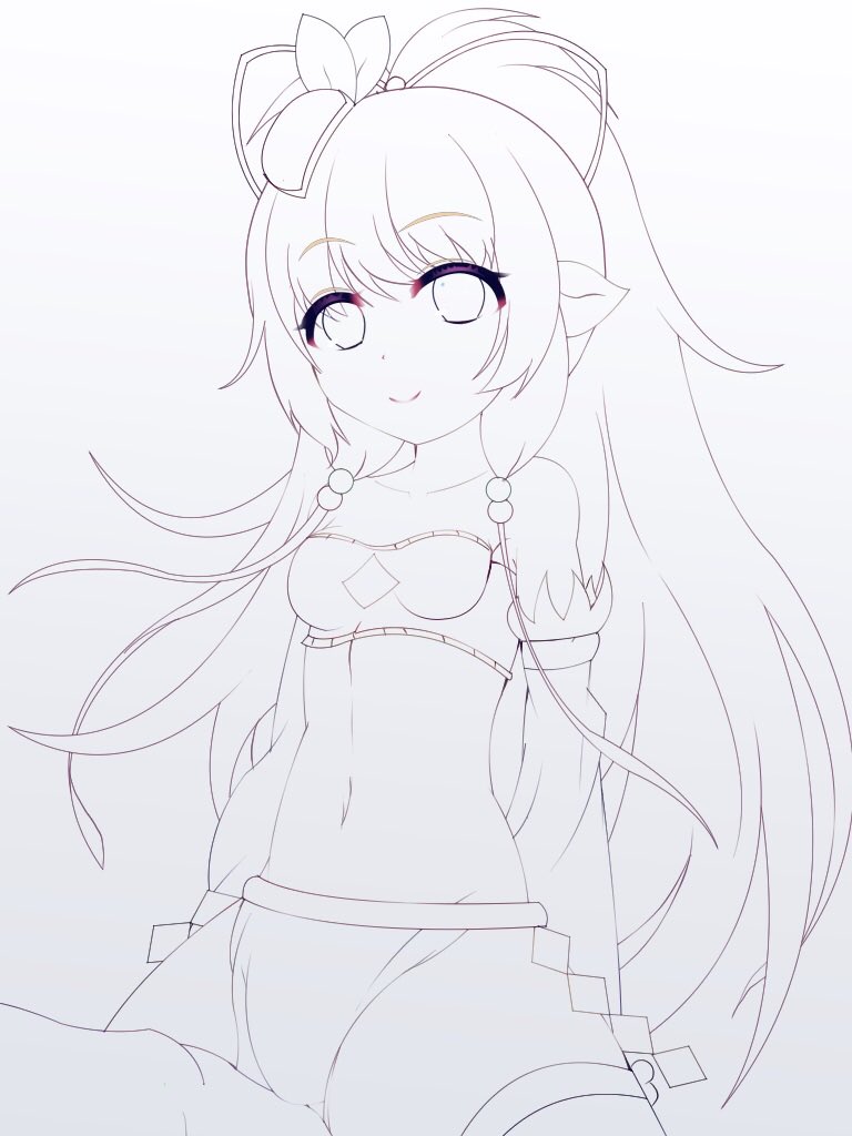 #イラスト #グラブル #マキラ 
要望があったので投稿。
マキラちゃんのできるまで 