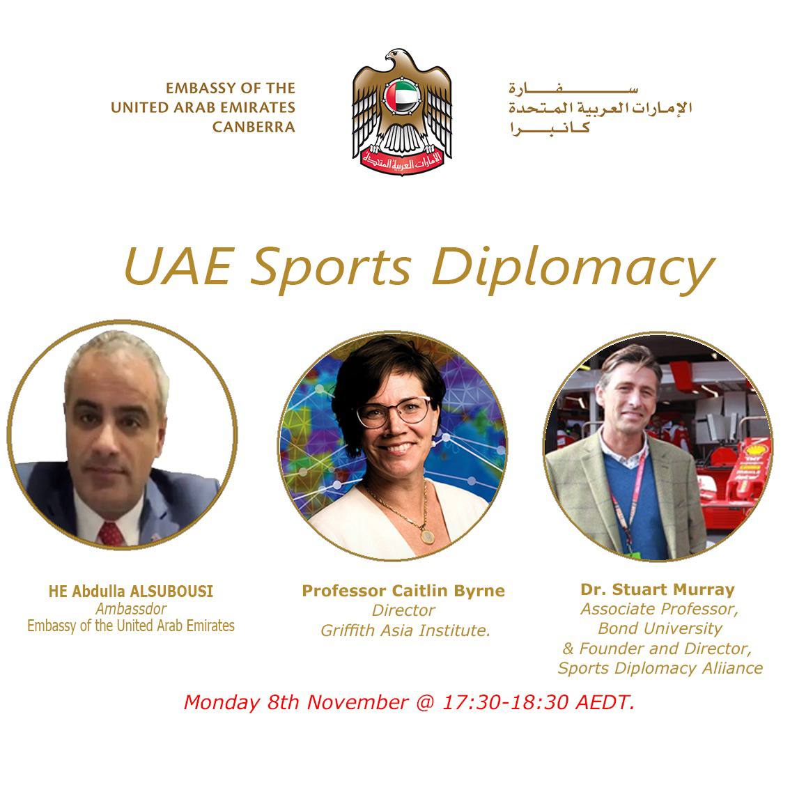 Great opportunity to learn from the master's of Sports Diplomacy, think about bilateral SD diplomacy (UAE to Australia), and for knowledge exchange. Great initiative H.E. Al-Subousi. More evidence of the emerging SD Alliance! <a href="/caitebyrne/">Caitlin Byrne</a> <a href="/GavinMPrice/">Gavin Price</a> <a href="/skelly8888/">Professor Sarah Kelly OAM</a>