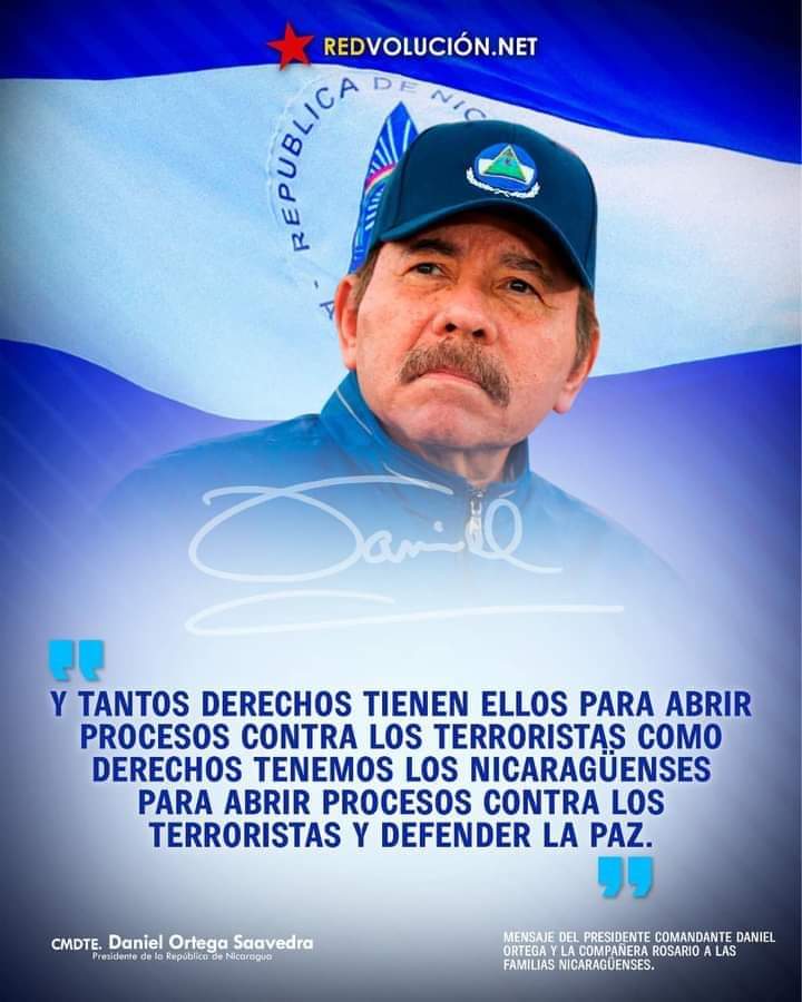 Ridiculo69's tweet photo. “Y tantos derechos tienen ellos para abrir proceso contra los terroristas como derechos tenemos los nicaragüenses…” Comandante Daniel Ortega.
#EleccionesSoberanas2021  #TodosJuntosVamosAdelante https://t.co/3LFIFr3a1A